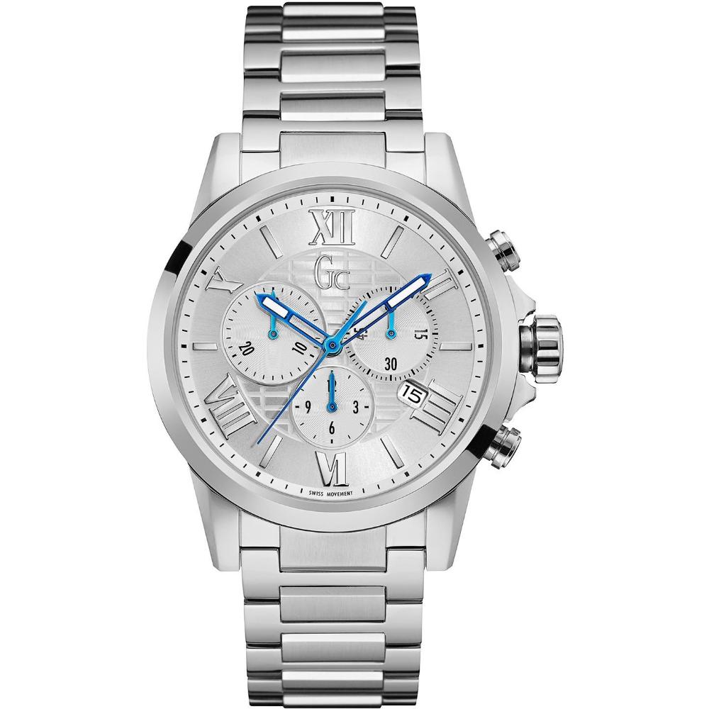 GUESS COLLECTION Luxury Chronograph 42mm Silver Stainless Steel Bracelet Y08007G1