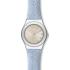 SWATCH Heartfelt Three Hands 33mm Silver Stainless Steel Light Blue Leather Strap YLS165 - 0