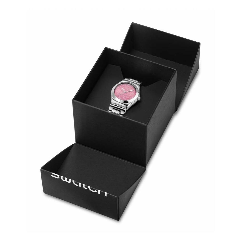 SWATCH Blossom Time Petal Charm 33mm Silver Stainless Steel Bracelet YLS234G - 6