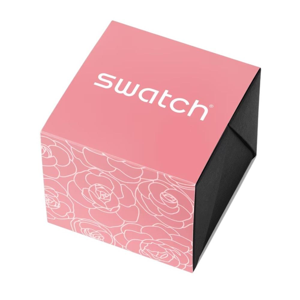 SWATCH Blossom Time Petal Charm 33mm Silver Stainless Steel Bracelet YLS234G - 7