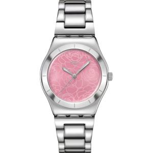 SWATCH Blossom Time Petal Charm 33mm Silver Stainless Steel Bracelet YLS234G - 59927