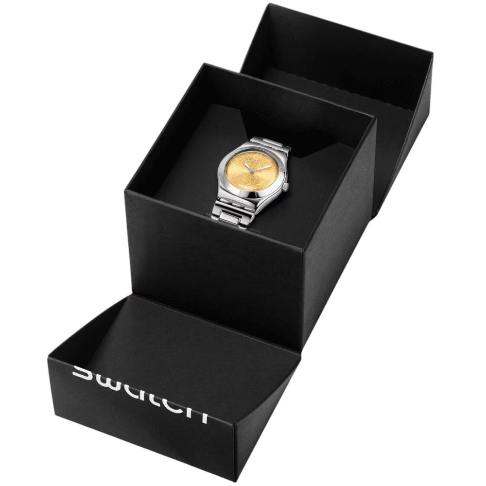 SWATCH Blossom Time Petal Swirl 33mm Silver Stainless Steel Bracelet YLS236G - 6