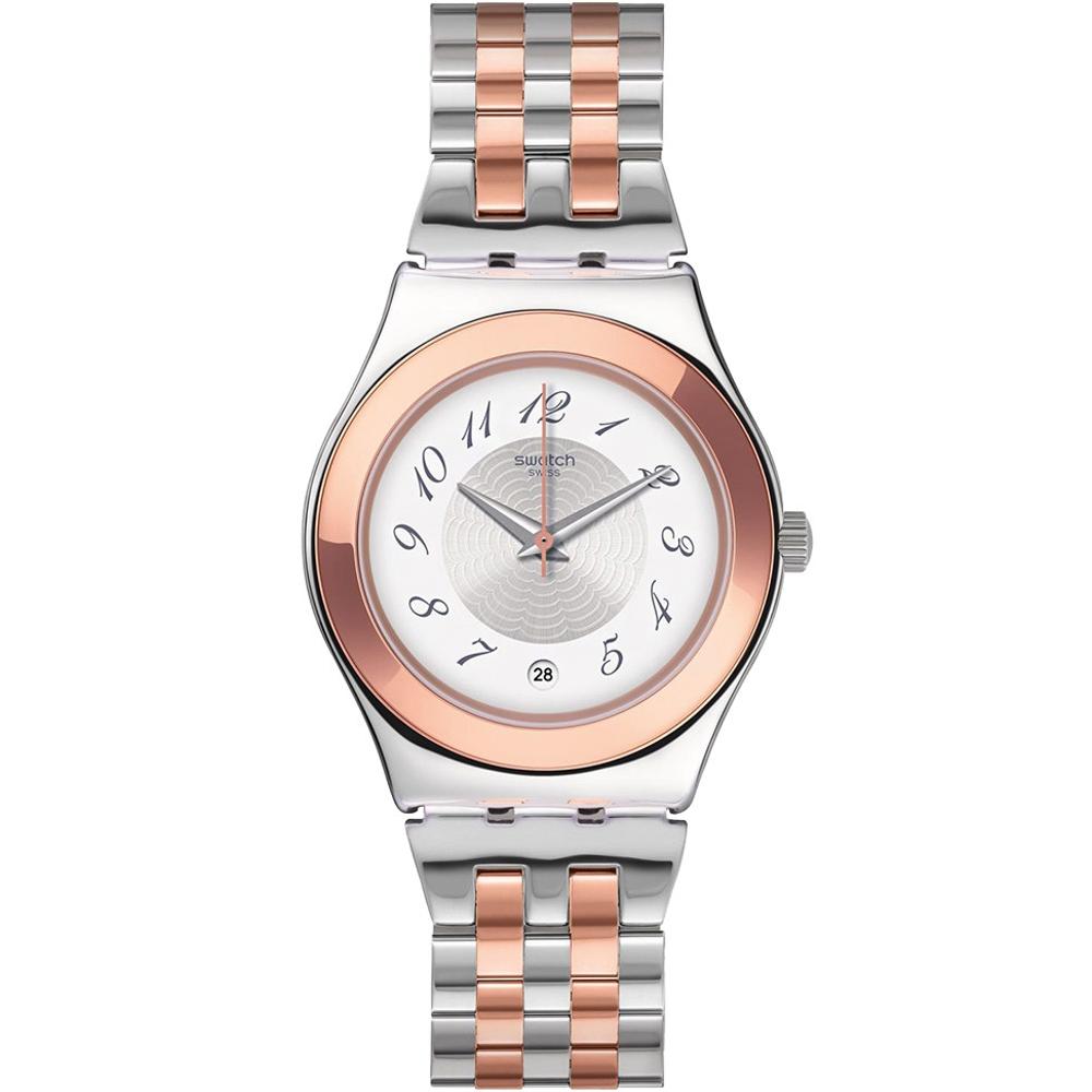 SWATCH Countryside Midimix 33mm Silver & Rose Gold Stainless Steel Bracelet YLS454G