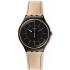 SWATCH Sand Storm III Three Hands 42.7mm Black Stainless Steel Brown Leather Strap YWB400 - 0