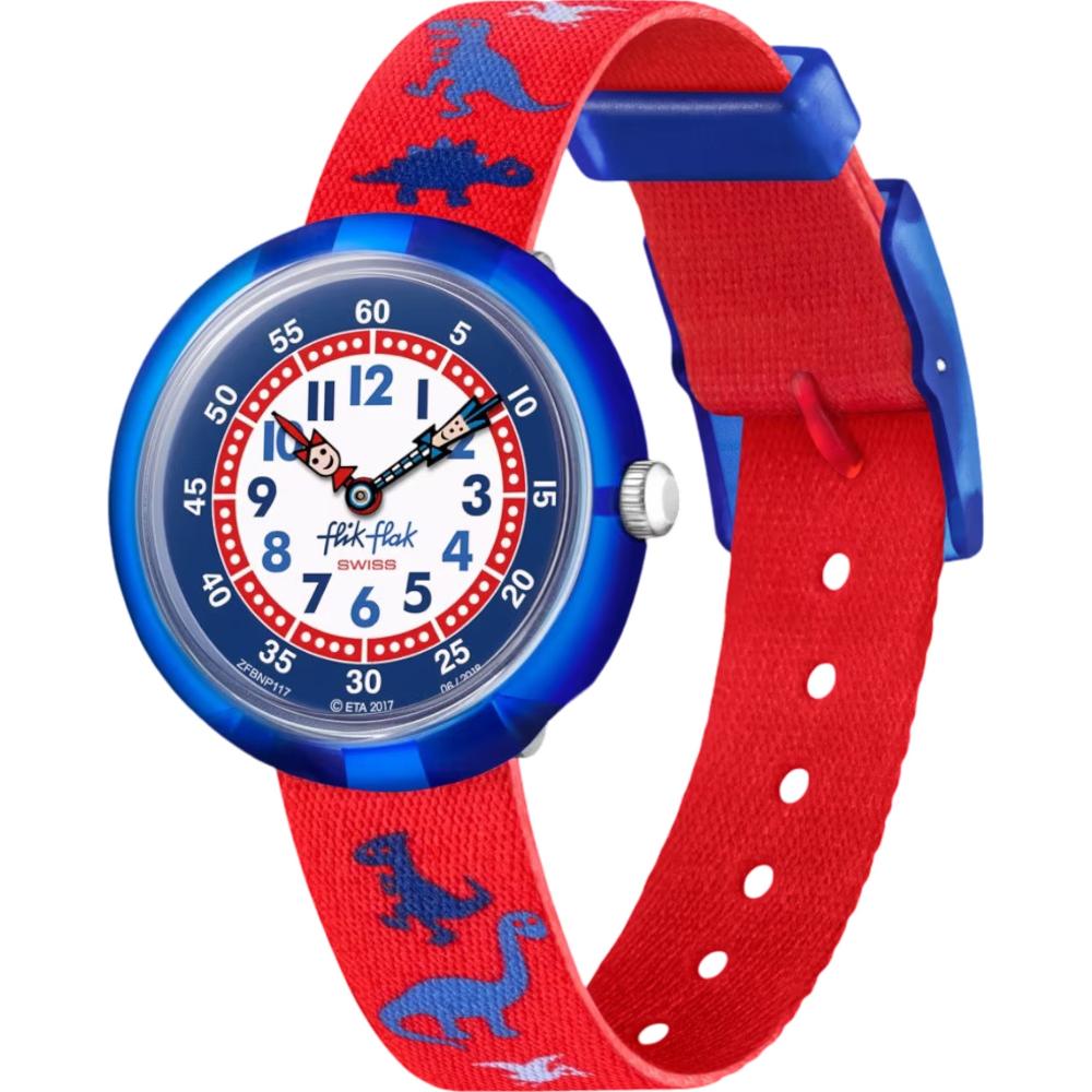 FLIK FLAK Color Explosion Dinosauritos 31.85mm Red Fabric Strap ZFBNP117