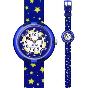 FLIK FLAK In The Stars Two Hands 32mm Blue Fabric Strap ZFBNP183 - 5341