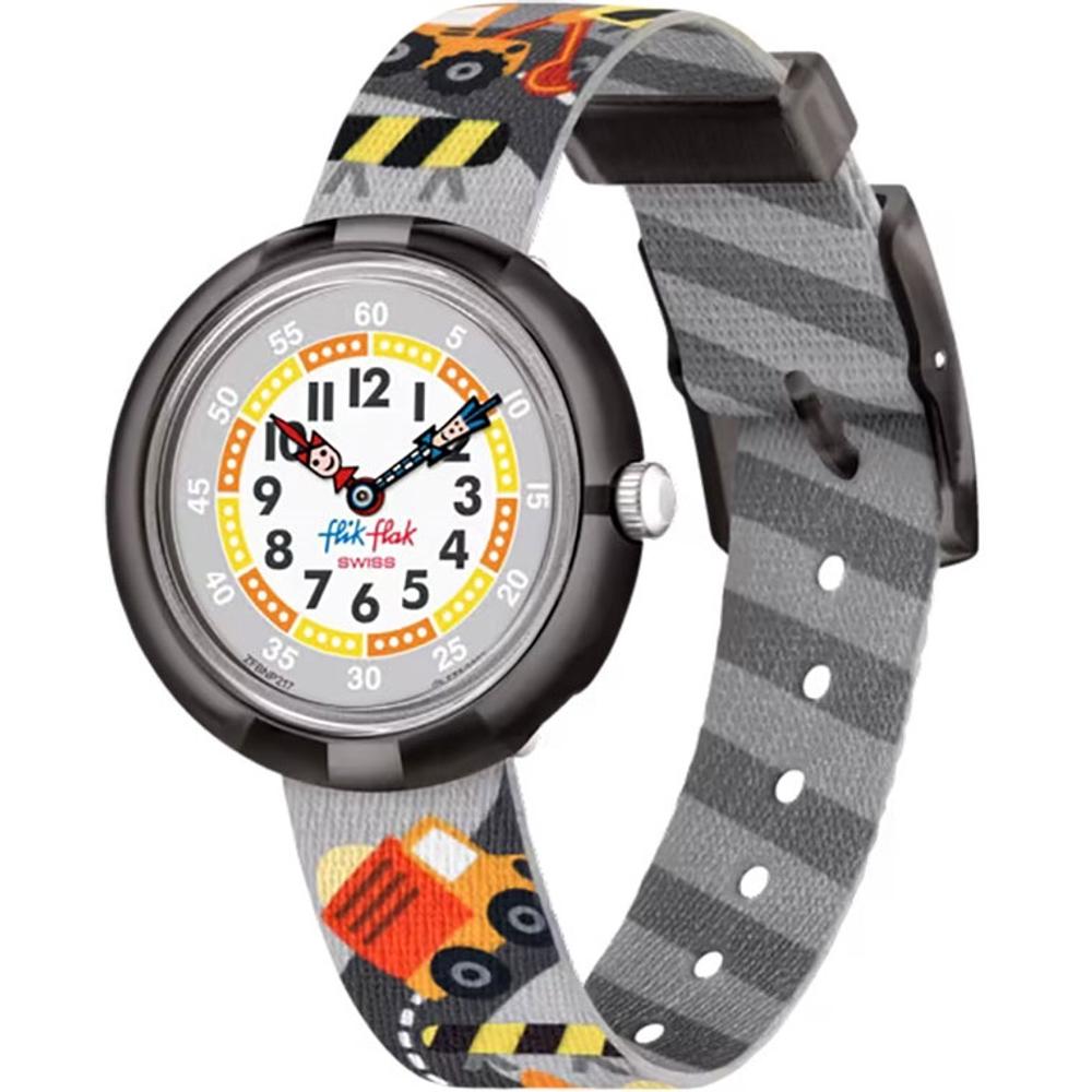 FLIK FLAK Future Dreams Build It Up 31.85mm Gray Fabric Strap ZFBNP217