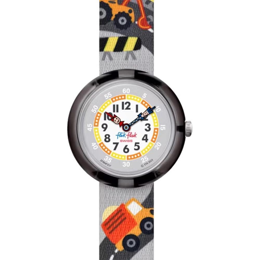 FLIK FLAK Future Dreams Build It Up 31.85mm Gray Fabric Strap ZFBNP217