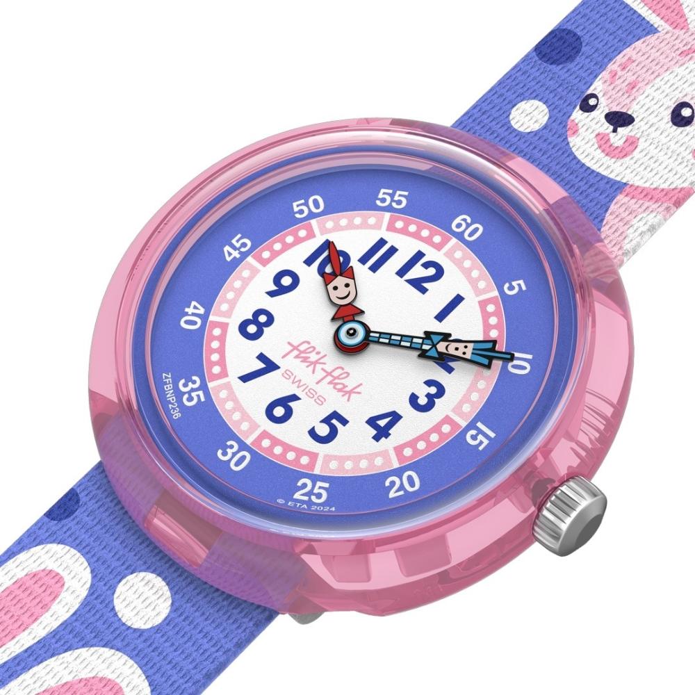 FLIK FLAK Friends Furr-Ever Peek-A-Bunny 31.85mm Multicolor Fabric Strap ZFBNP236