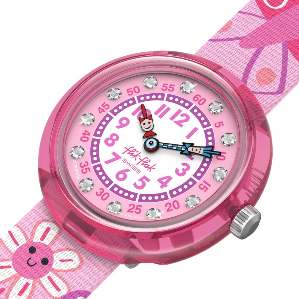 FLIK FLAK Story Time Happy Meadow 31.85mm Pink Fabric Strap ZFBNP239