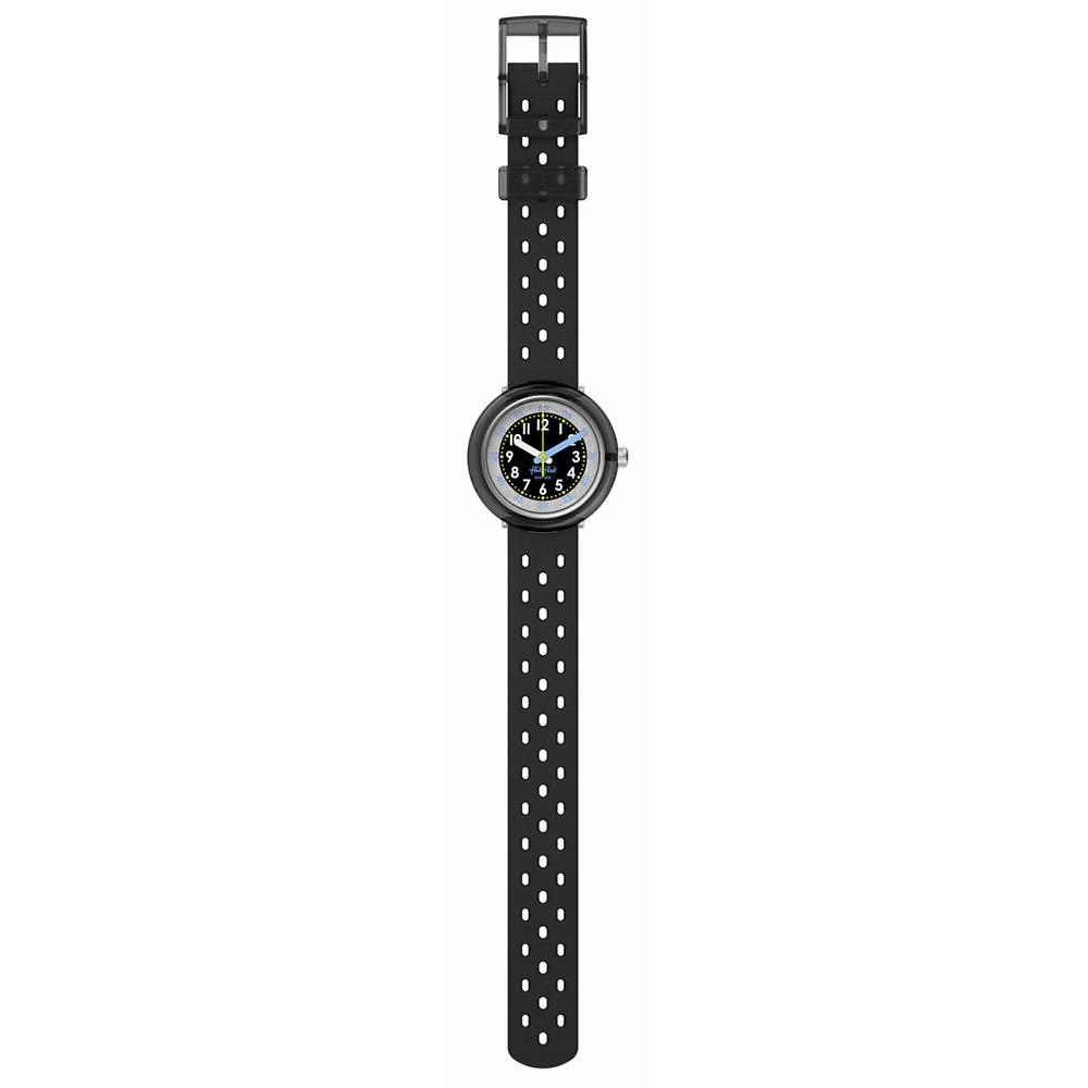 FLIK FLAK Bubbly Hours Fizz In Black 31.85mm Black Silicon Strap ZFCNP001