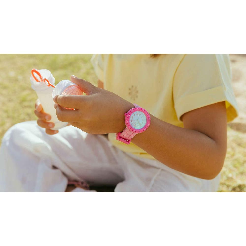 FLIK FLAK Summer Splash Pink Splash 36.70mm Pink Silicon Strap ZFCSP125