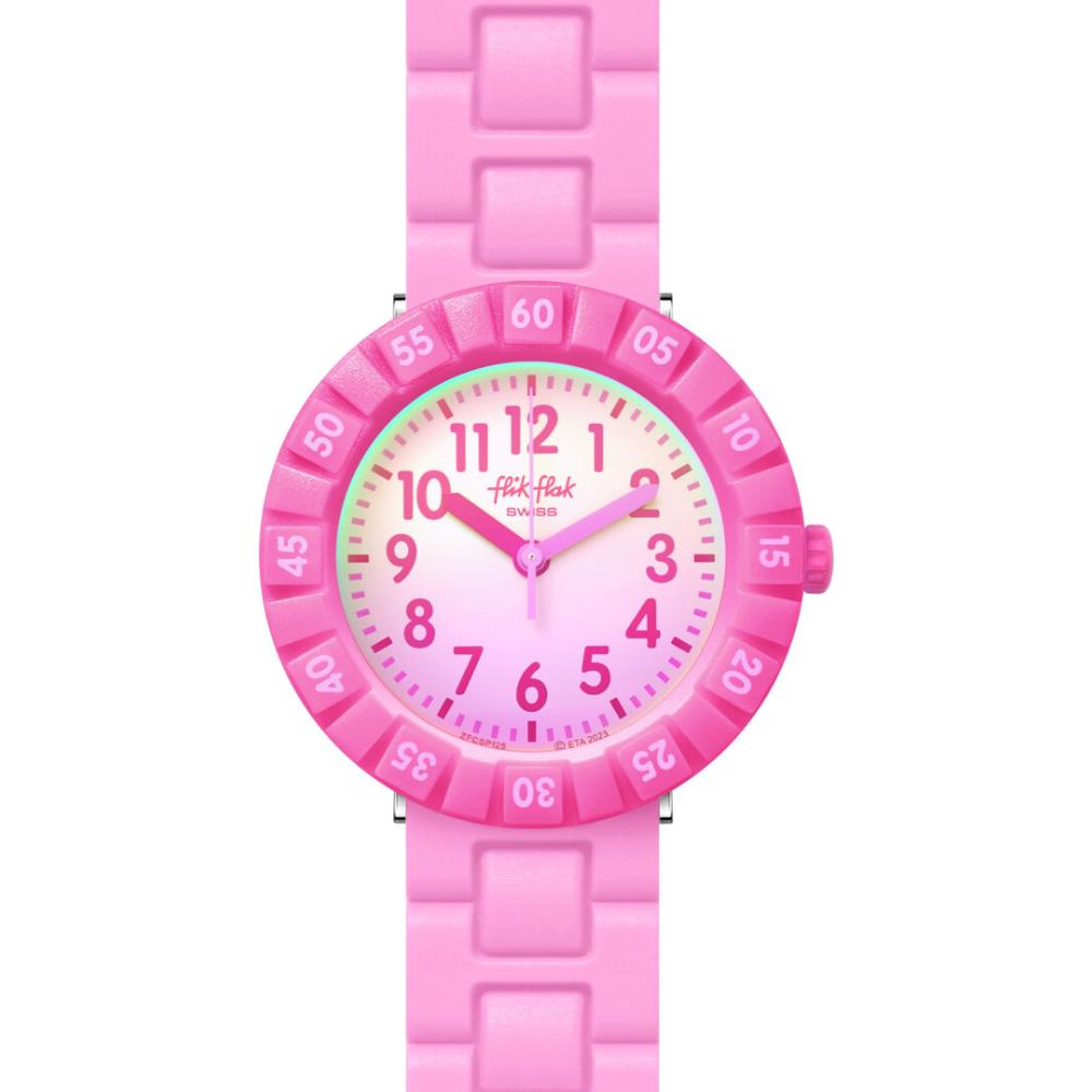 FLIK FLAK Summer Splash Pink Splash 36.70mm Pink Silicon Strap ZFCSP125