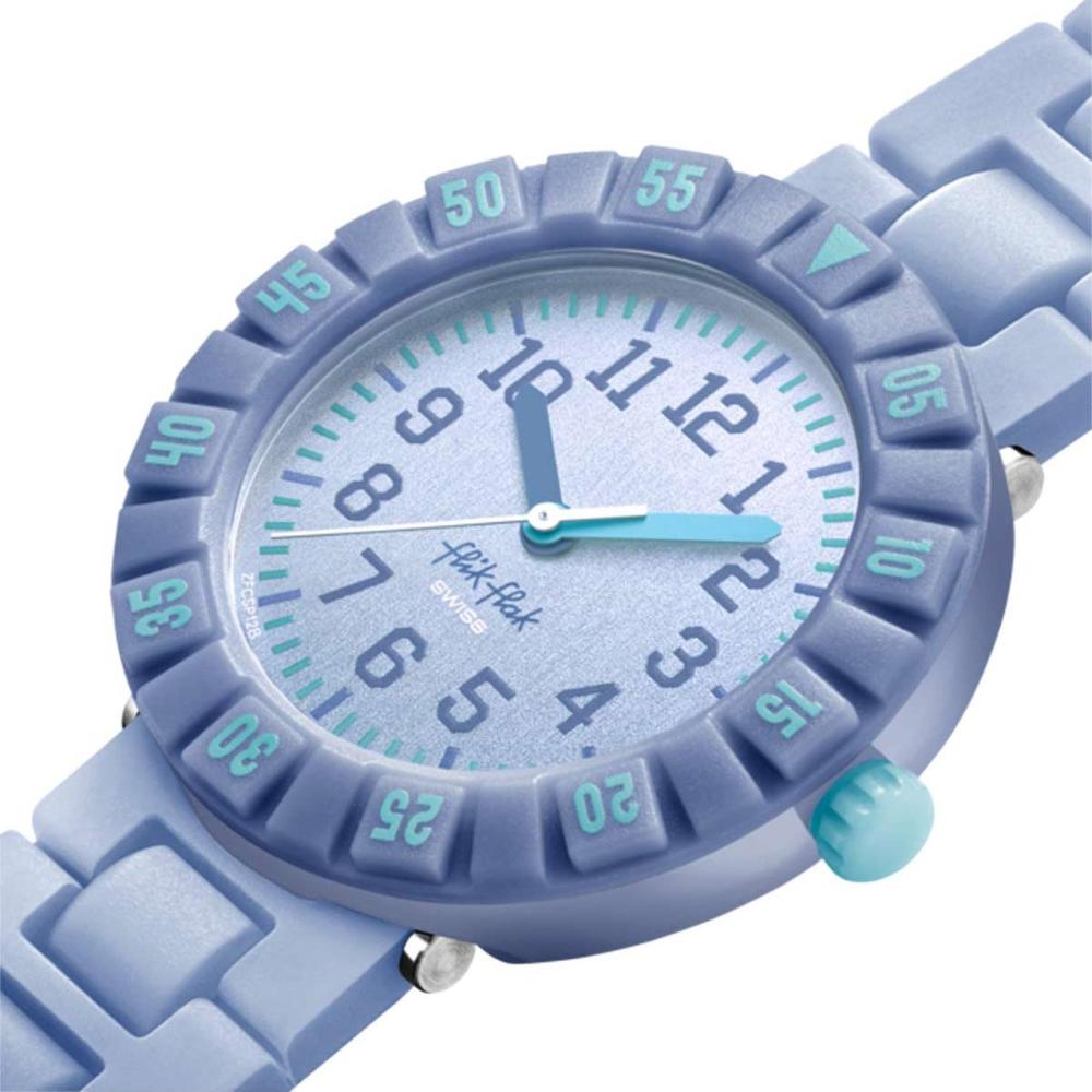 FLIK FLAK Time To Discover Denimology 36.70mm Blue Silicone Strap ZFCSP128