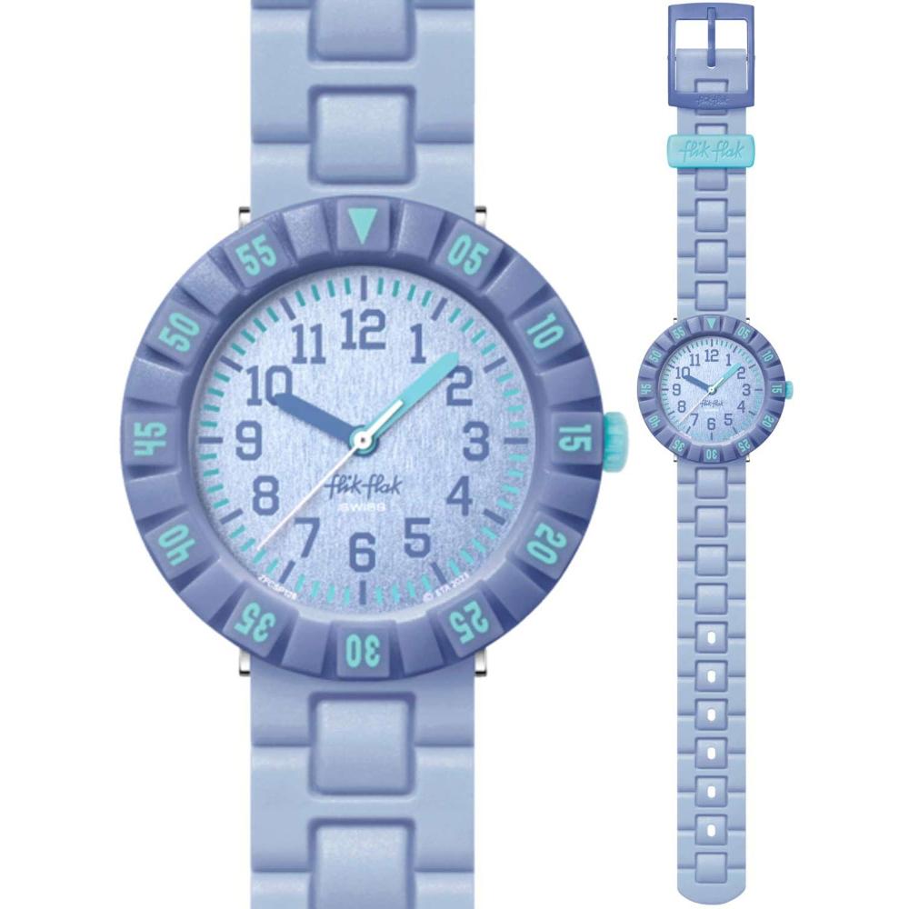 FLIK FLAK Time To Discover Denimology 36.70mm Blue Silicone Strap ZFCSP128