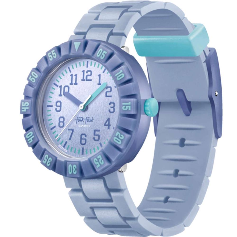 FLIK FLAK Time To Discover Denimology 36.70mm Blue Silicone Strap ZFCSP128