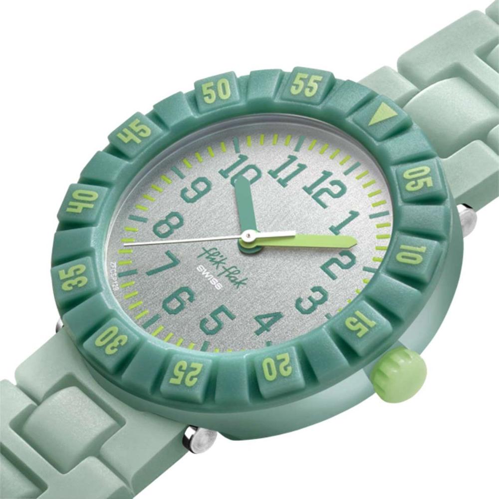 FLIK FLAK Time To Discover Greenology 36.70mm Green Silicone Strap ZFCSP129