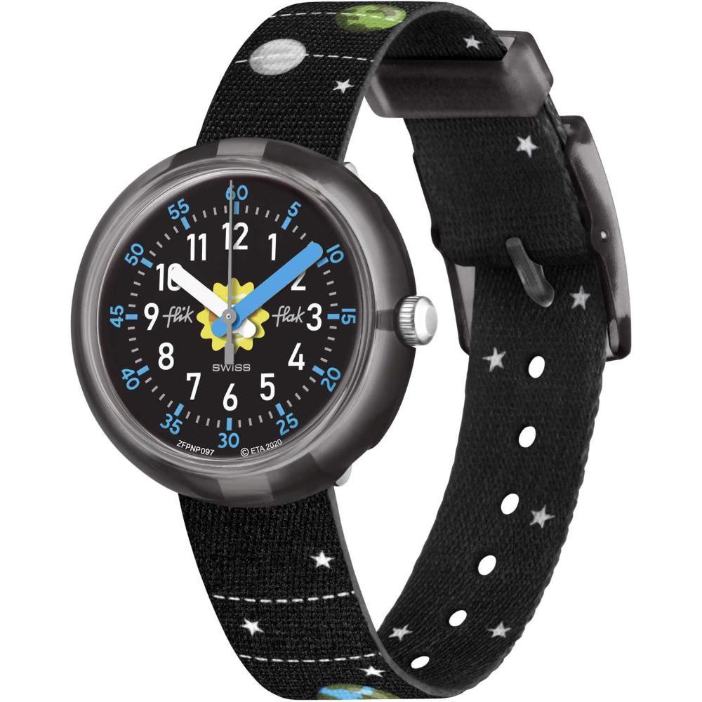 FLIK FLAK Space Trip Solar System 31.85mm Black Fabric Strap ZFPNP097