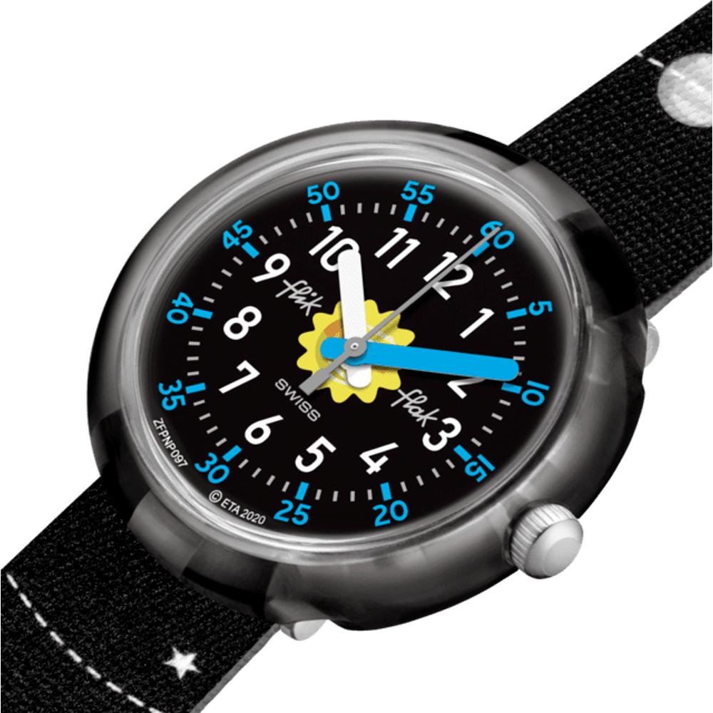 FLIK FLAK Space Trip Solar System 31.85mm Black Fabric Strap ZFPNP097