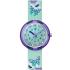FLIK FLAK Shine Bright Sparkling Butterfly Crystals 31.85mm Turqoise Fabric Strap ZFPNP100 - 0