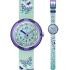 FLIK FLAK Shine Bright Sparkling Butterfly Crystals 31.85mm Turqoise Fabric Strap ZFPNP100 - 3