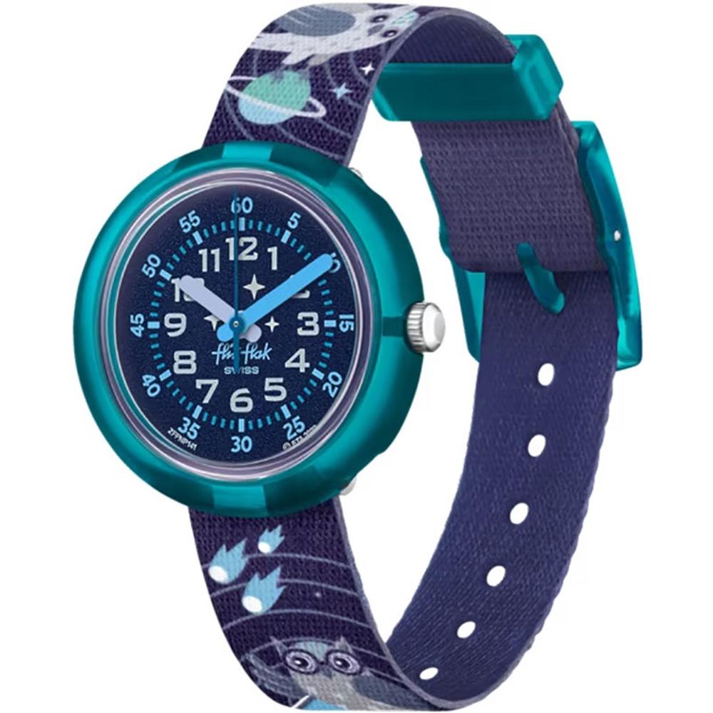 FLIK FLAK Future Dreams Take Me To Space 31.85mm Blue Fabric Strap ZFPNP141