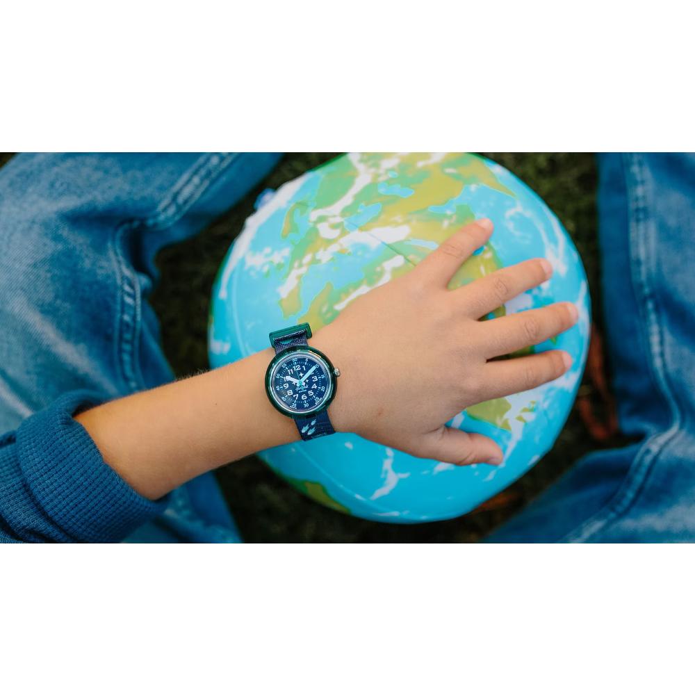 FLIK FLAK Future Dreams Take Me To Space 31.85mm Blue Fabric Strap ZFPNP141