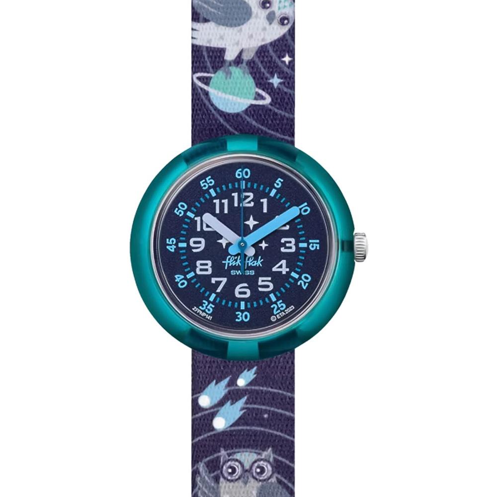 FLIK FLAK Future Dreams Take Me To Space 31.85mm Blue Fabric Strap ZFPNP141