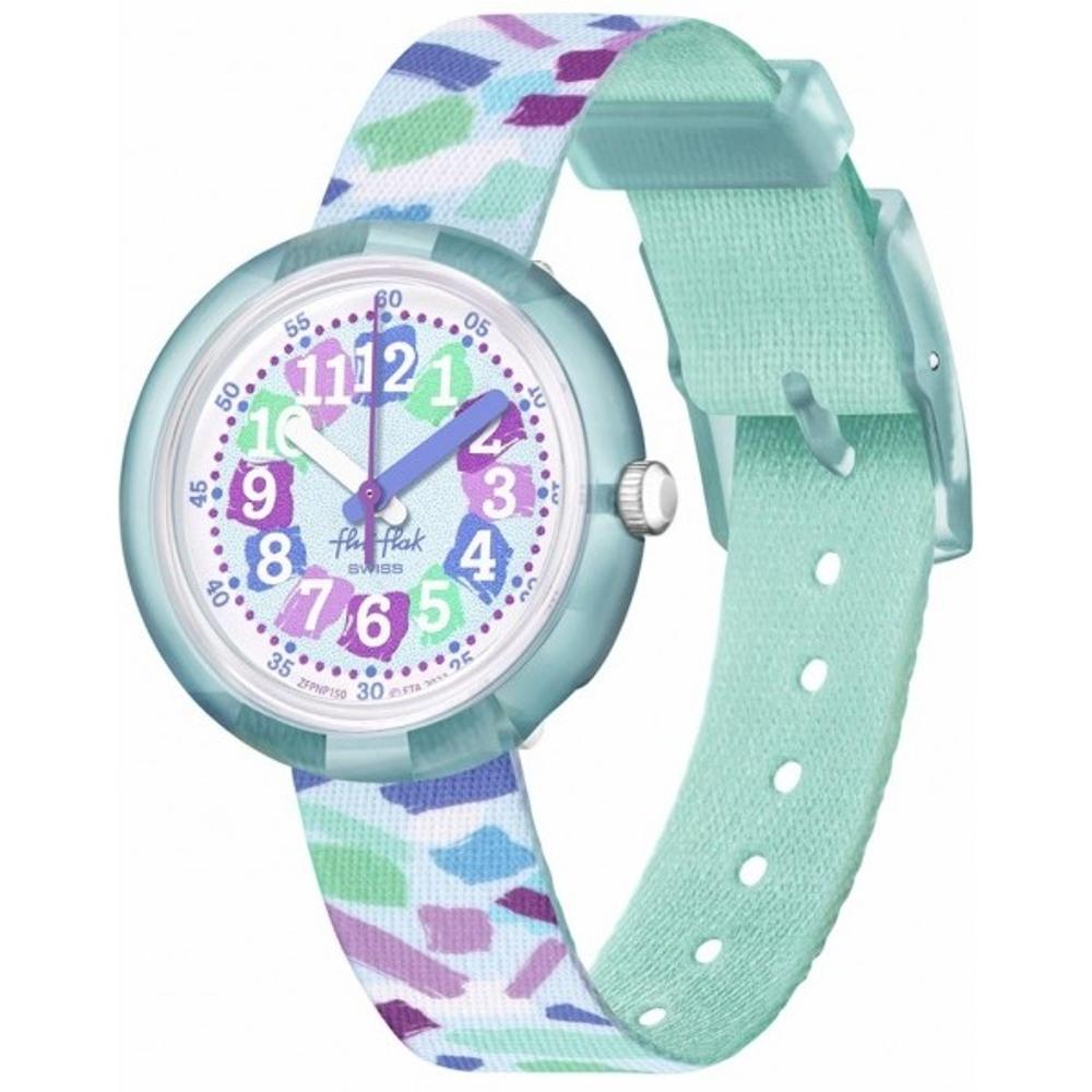 FLIK FLAK Organized Chaos Confetti Chaos 31.85mm Green Fabric Strap ZFPNP150