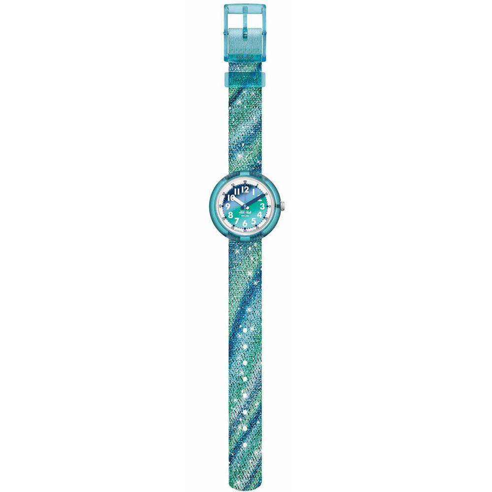 FLIK FLAK Organized Chaos Frozen Rainbow 31.85mm Blue Fabric Strap ZFPNP153