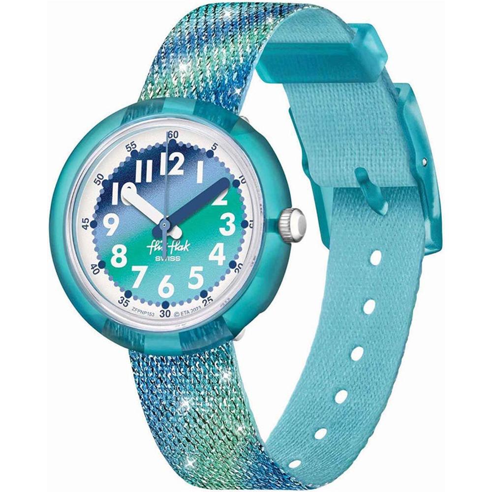 FLIK FLAK Organized Chaos Frozen Rainbow 31.85mm Blue Fabric Strap ZFPNP153