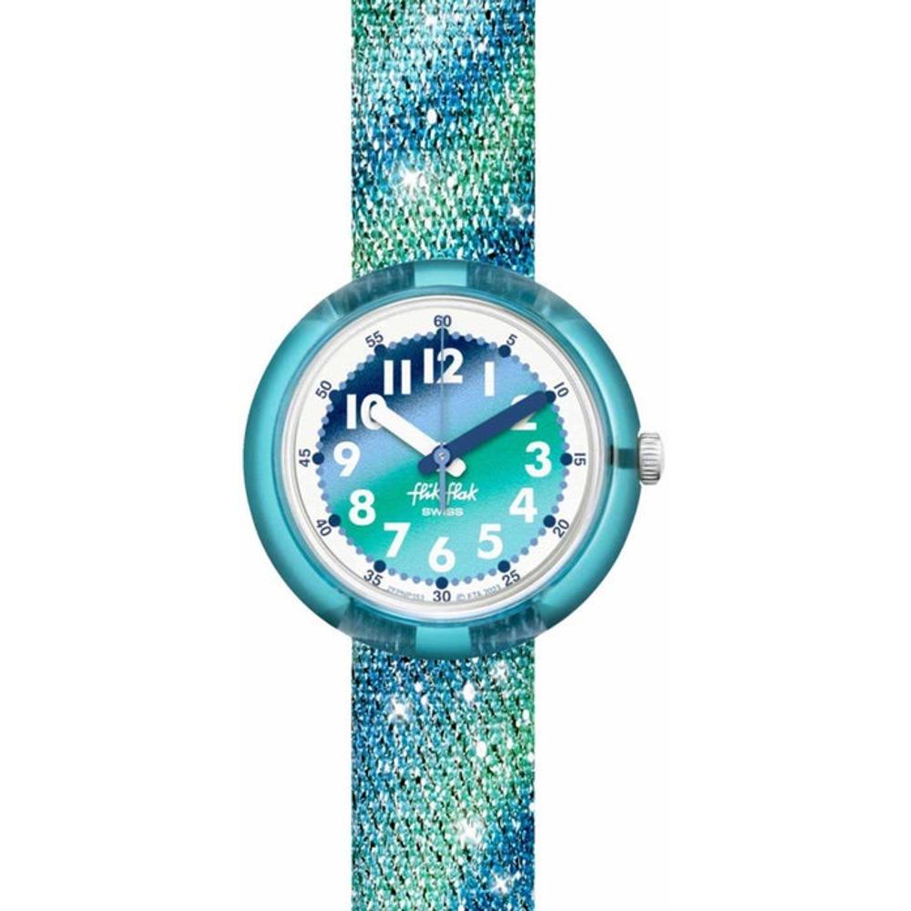 FLIK FLAK Organized Chaos Frozen Rainbow 31.85mm Blue Fabric Strap ZFPNP153