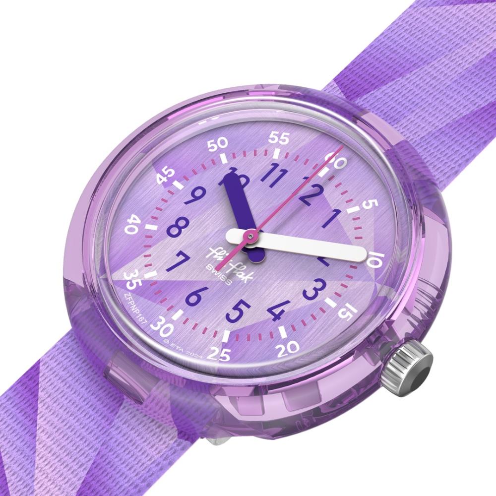 FLIK FLAK Power Time Purple Prism 31.85mm Multicolour Fabric Strap ZFPNP167