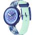 FLIK FLAK Power Time Braid In Blue 31.85mm Multicolour Fabric Strap ZFPNP169 - 0