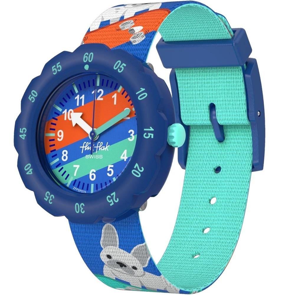 FLIK FLAK Friends Fur-Ever Skating Frenchie 34.75mm Multicolor Fabric Strap ZFPSP075