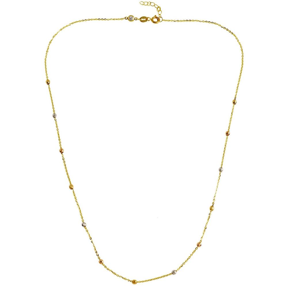 NECKLACE SENZIO Collection 14K Yellow, White and Rose Gold N0046