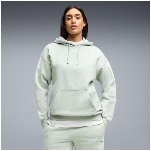 PUMA Logo Μακριά Γυναικεία Ζακέτα Φούτερ με Κουκούλα 1