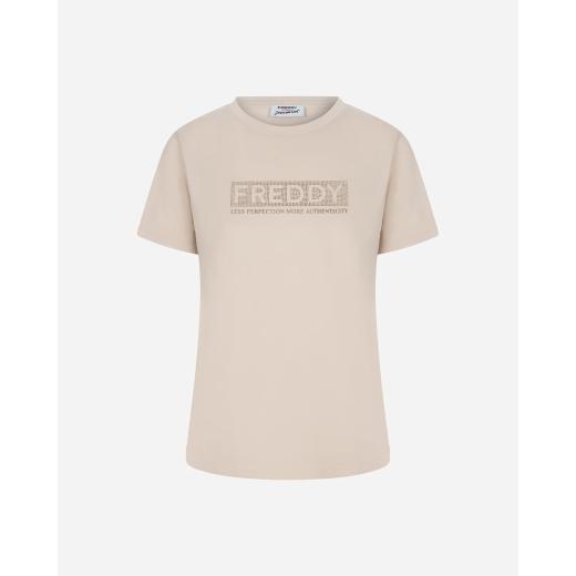 FREDDY Women's regular t-shirt with studded logo 0