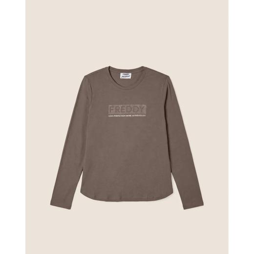 FREDDY Women's long-sleeved t-shirt with studded logo 0
