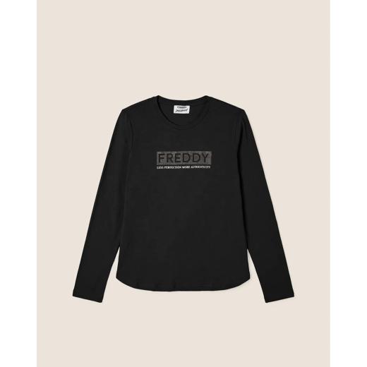 FREDDY Women's long-sleeved t-shirt with studded logo 0