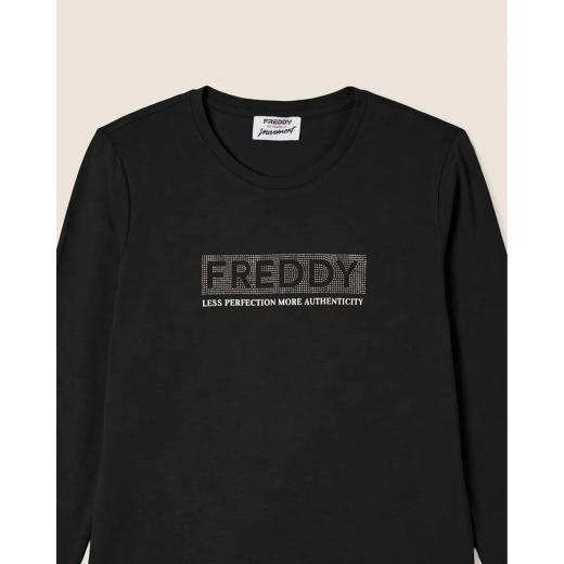 FREDDY Women's long-sleeved t-shirt with studded logo 2