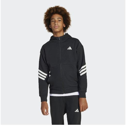 ADIDAS Αθλητική Παιδική Ζακέτα Φούτερ Βαμβακερή με Κουκούλα Future Icons 3-Stripes 4