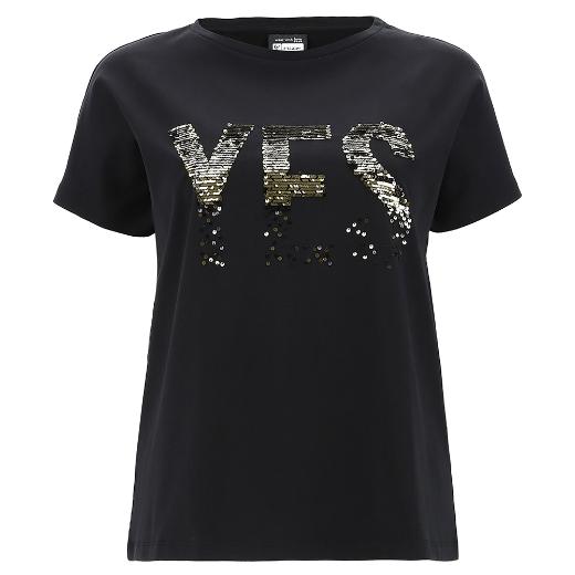 FREDDY COMFORT-FIT T-SHIRT WITH A LARGE SEQUIN “YES” γυναικείο t-shirt 2