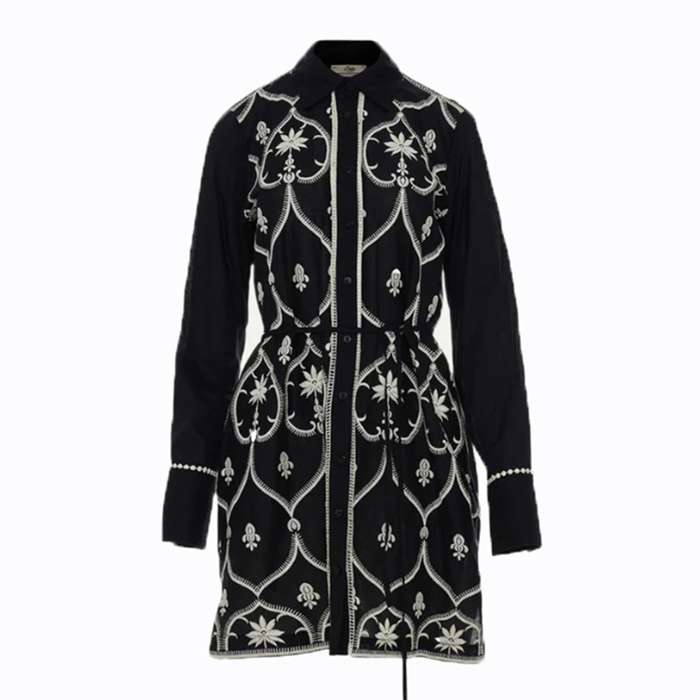 DEVOTION Μαύρο-Off white κοντό Φόρεμα με κέντημα "WINSOME" 025.379G 1
