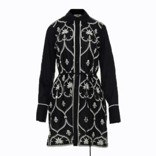 DEVOTION Μαύρο-Off white κοντό Φόρεμα με κέντημα "WINSOME" 025.379G