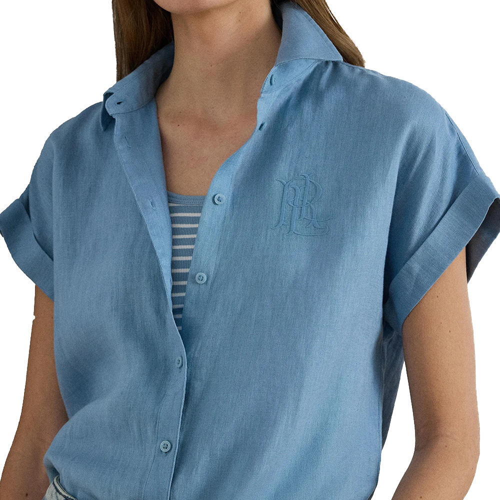 LAUREN RALPH LAUREN TISSUE LINEN-SS SHIRT 200874259011 3