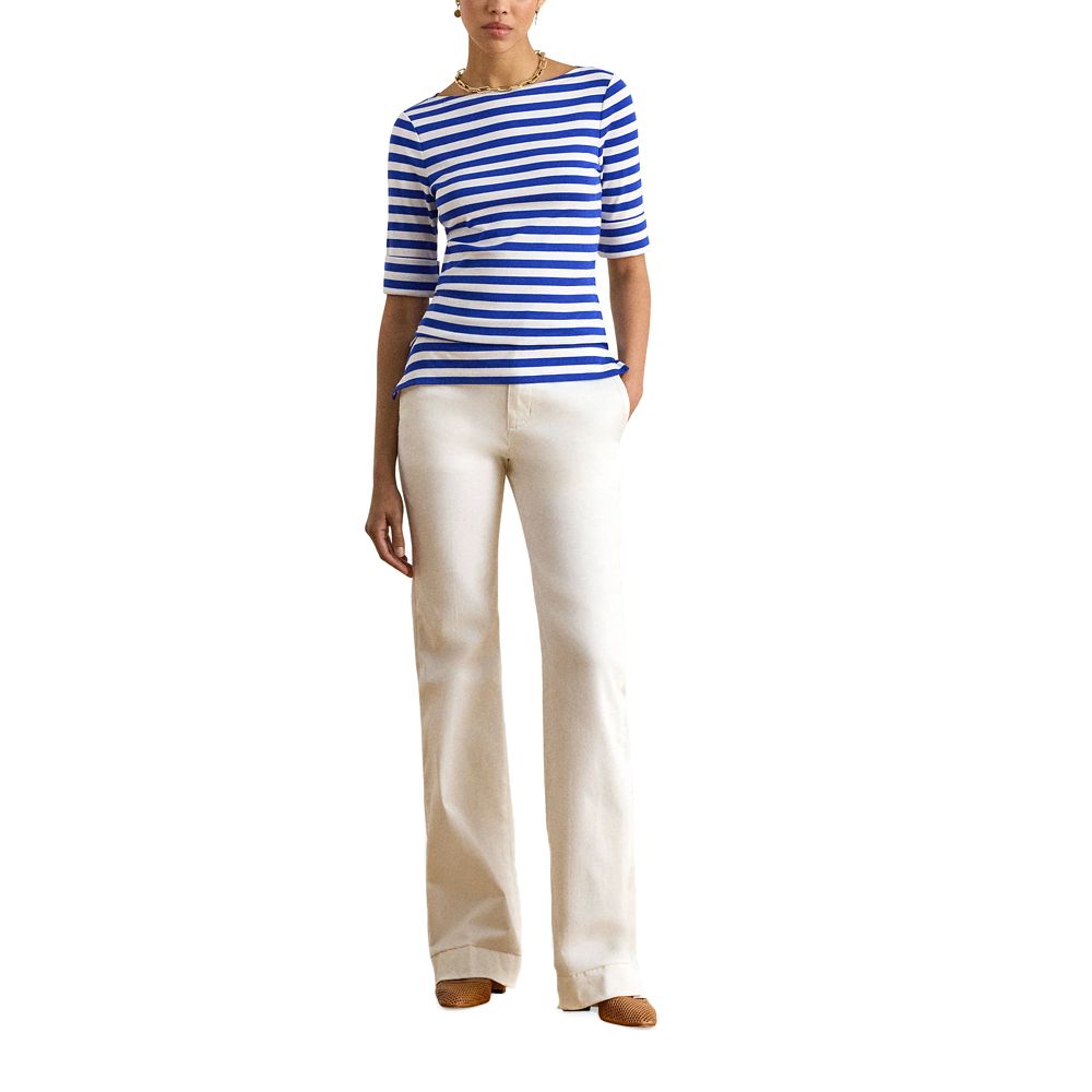 LAUREN RALPH LAUREN RFND STRTCH 1X1 RIB-KNIT TOP 200P03750002 4