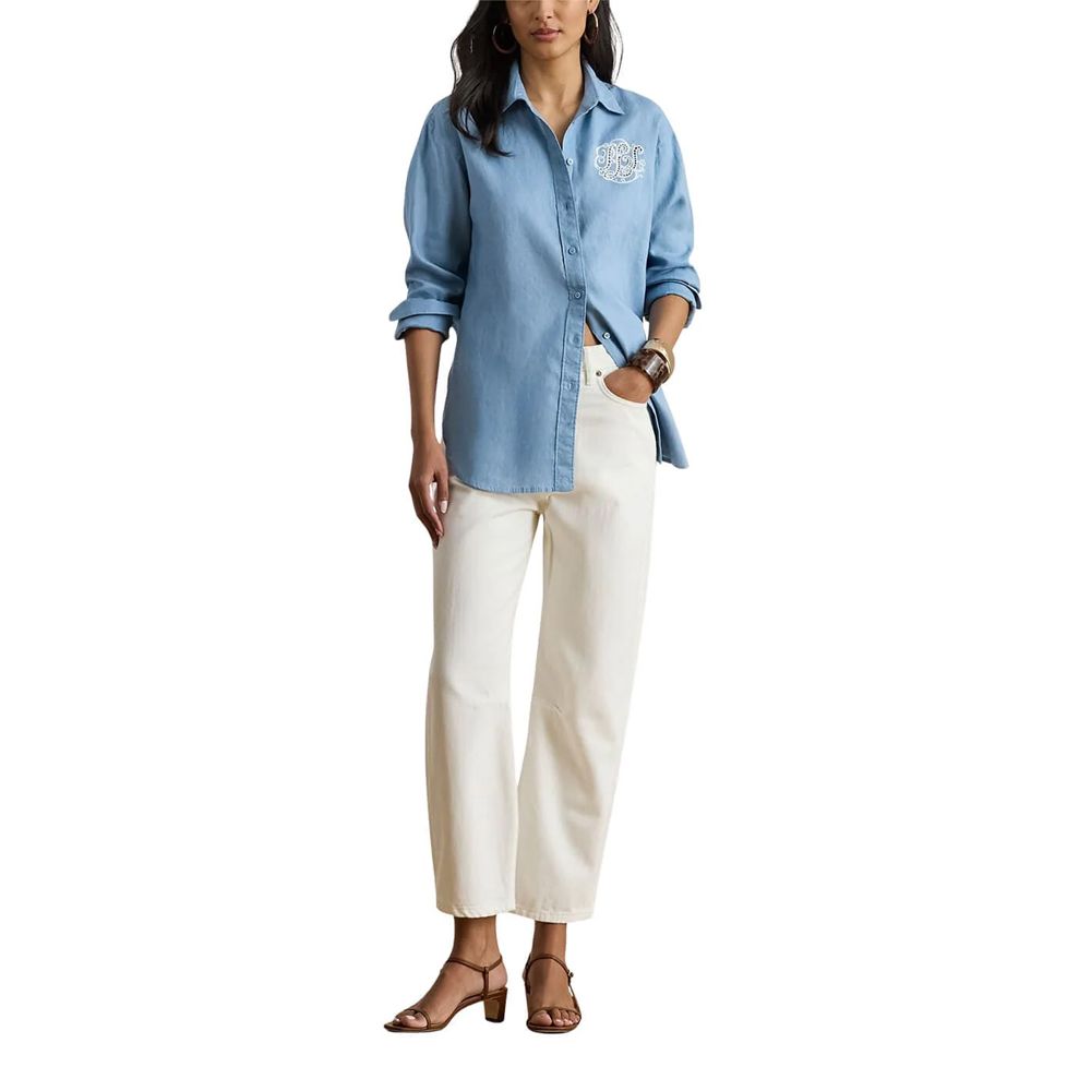 LAUREN RALPH LAUREN TISSUE LINEN-WVN-SHIRT 200P08913001 4