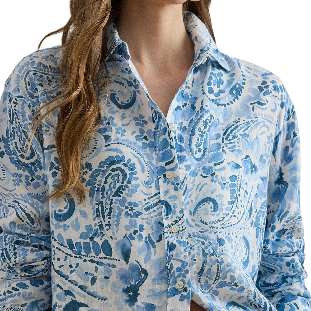LAUREN RALPH LAUREN TISSUE LINEN-WVN-SHIRT 200P08926001 3