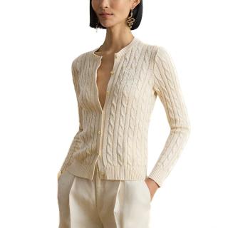 RALPH LAUREN BR RAYON PLTD CTN-SWEATER-CARDIGAN 200P14040